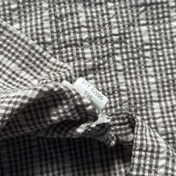 *Vintage Patagonia Men's Seersucker Short Sleeve Shirt - Brown/Grey - Picture 7 of 9